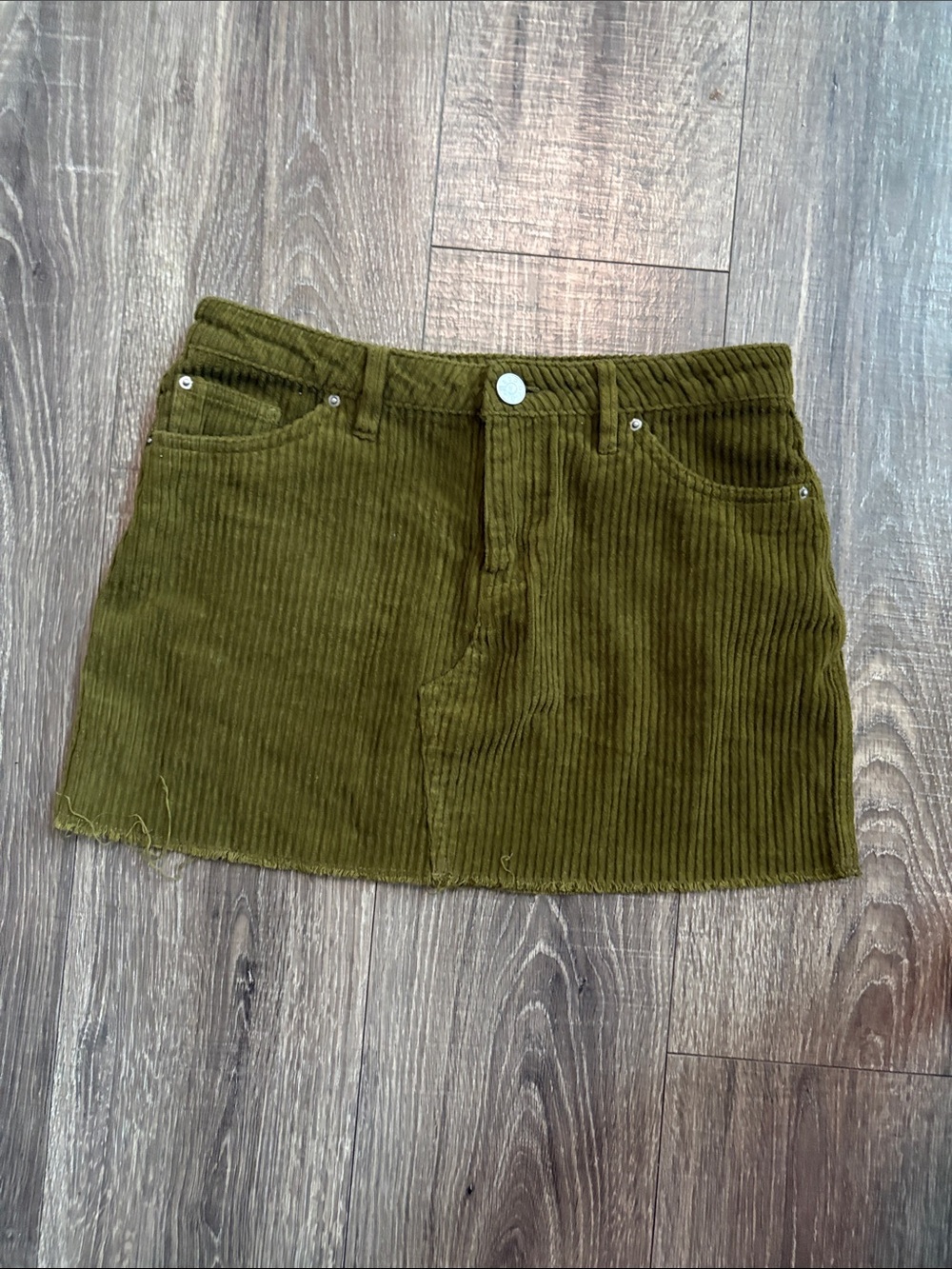 BDG Olive Corduroy Mini Skirt